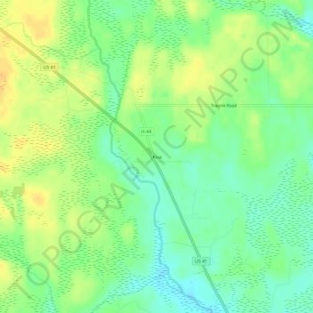 Mapa topográfico Kiva, altitude, relevo