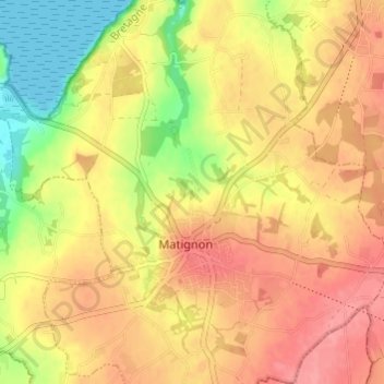 Mapa topográfico Le Pré Bieu, altitude, relevo