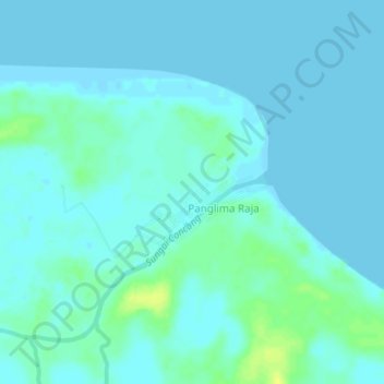 Mapa topográfico Concong Luar, altitude, relevo