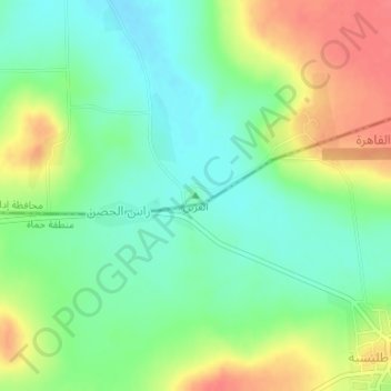 Mapa topográfico Al `Arin, altitude, relevo