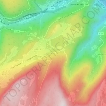 Mapa topográfico Nerval, altitude, relevo