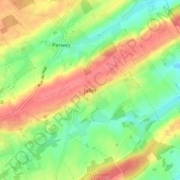 Mapa topográfico Jallet, altitude, relevo