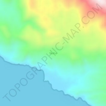 Mapa topográfico Nuha, altitude, relevo