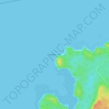 Mapa topográfico Cape Edensaw, altitude, relevo