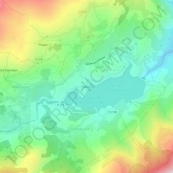 Mapa topográfico Sidossi, altitude, relevo