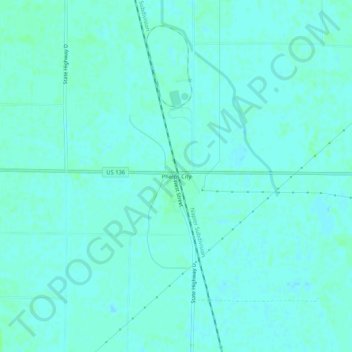Mapa topográfico Phelps City, altitude, relevo
