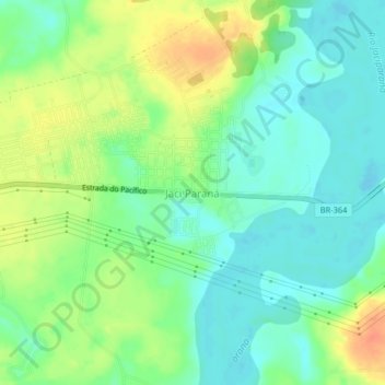 Mapa topográfico Jaci Paraná, altitude, relevo