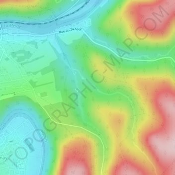 Mapa topográfico Pierre St Martin, altitude, relevo