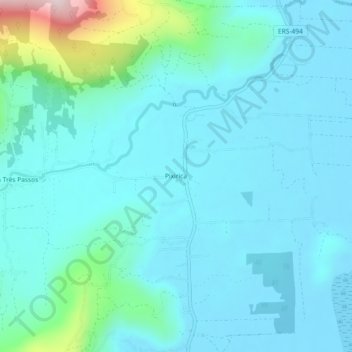 Mapa topográfico Pixirica, altitude, relevo