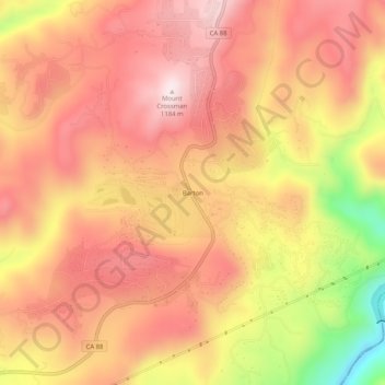 Mapa topográfico Barton, altitude, relevo