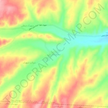 Mapa topográfico Mohammadabad-e Nil, altitude, relevo
