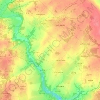 Mapa topográfico Le Puy, altitude, relevo
