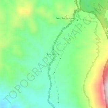 Mapa topográfico Dua Sudara, altitude, relevo