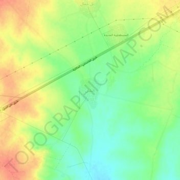 Mapa topográfico At-Telin, altitude, relevo