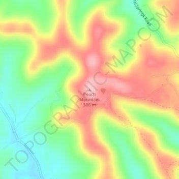 Mapa topográfico Peach Mountain, altitude, relevo