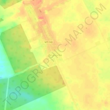 Mapa topográfico Brianorte, altitude, relevo