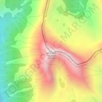 Mapa topográfico White Man Mountain, altitude, relevo