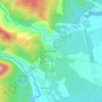 Mapa topográfico Maison-Pieraggi, altitude, relevo