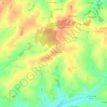 Mapa topográfico La Jambuère, altitude, relevo