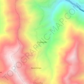 Mapa topográfico Cochaquillo, altitude, relevo