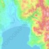 Mapa topográfico Kalamata, altitude, relevo