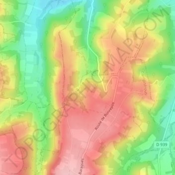 Mapa topográfico Banchet, altitude, relevo