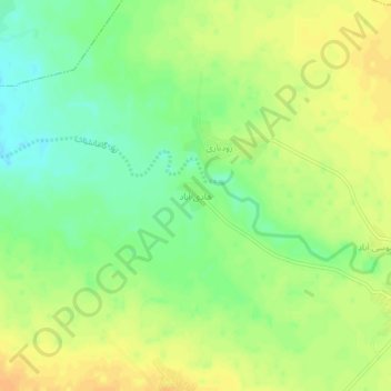 Mapa topográfico Hadiabad, altitude, relevo