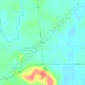 Mapa topográfico Lachine, altitude, relevo