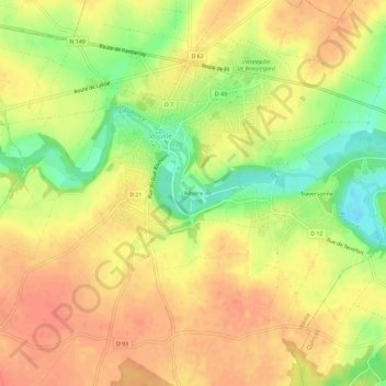 Mapa topográfico Ribière, altitude, relevo