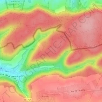 Mapa topográfico Lemont, altitude, relevo