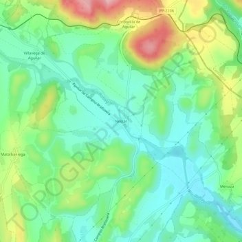 Mapa topográfico Nestar, altitude, relevo