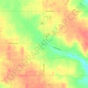 Mapa topográfico Kidron, altitude, relevo