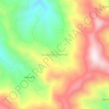 Mapa topográfico Gualberto Villarroel, altitude, relevo