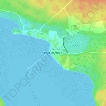Mapa topográfico Port-Menier, altitude, relevo