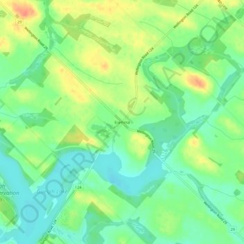 Mapa topográfico Eramosa, altitude, relevo