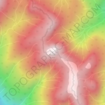 Mapa topográfico Mount Eldee, altitude, relevo