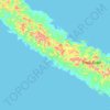 Mapa topográfico Solomon Islands, altitude, relevo
