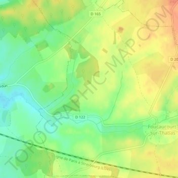 Mapa topográfico Bausset, altitude, relevo