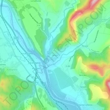 Mapa topográfico Vançon, altitude, relevo