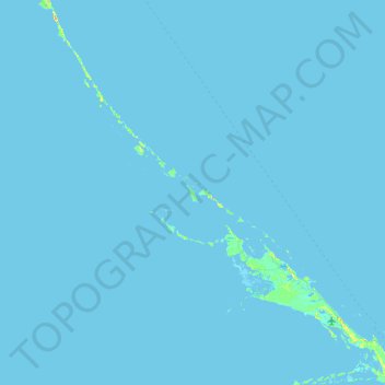 Mapa topográfico Normans Pond Cay, altitude, relevo