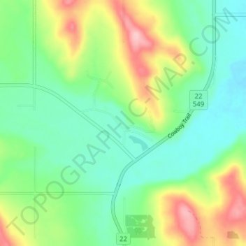 Mapa topográfico Millarville, altitude, relevo