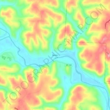 Mapa topográfico Beebe, altitude, relevo