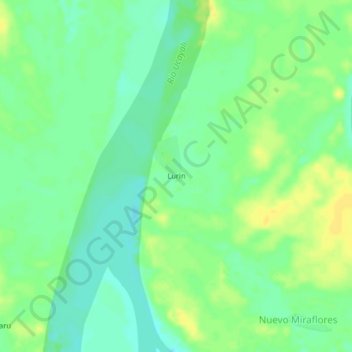 Mapa topográfico Lurin, altitude, relevo
