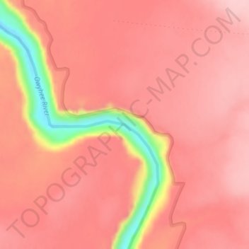 Mapa topográfico Upset, altitude, relevo