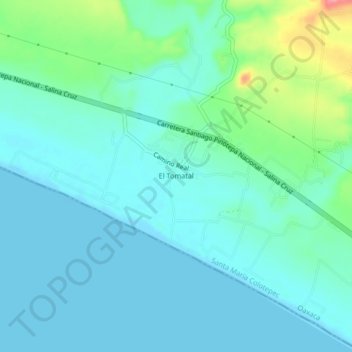 Mapa topográfico El Tomatal, altitude, relevo