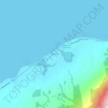 Mapa topográfico Los Riscos, altitude, relevo