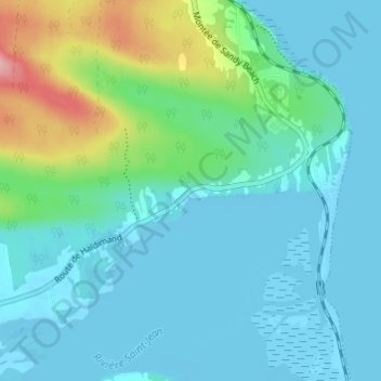 Mapa topográfico Haldimand, altitude, relevo