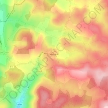 Mapa topográfico Sauveterre, altitude, relevo