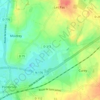 Mapa topográfico Les Hautes Rivières, altitude, relevo