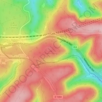 Mapa topográfico Falkensberg, altitude, relevo